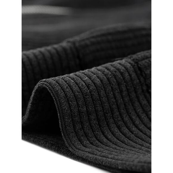 Plus Size Sleeveless Vests Casual Zipper Side Pocket Corduroy Vests Black - Picture 5 of 6